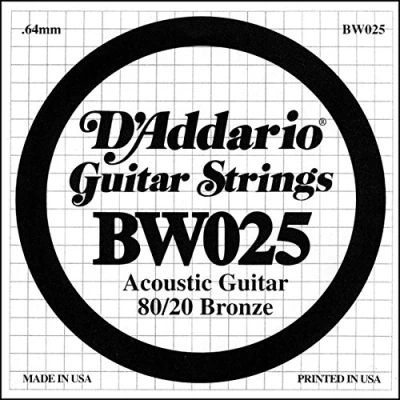 Obrázek D&#039;Addario BW025 bronz jednotlivé struny pro kytaru 0,063 cm (.025 palců)
