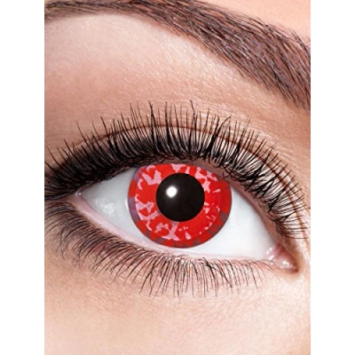 Obrázek Eyecatcher 84063141 650 barevné kontaktní čočky, 1 pár, na 12 měsíců, červená, karneval, masopust, Halloween