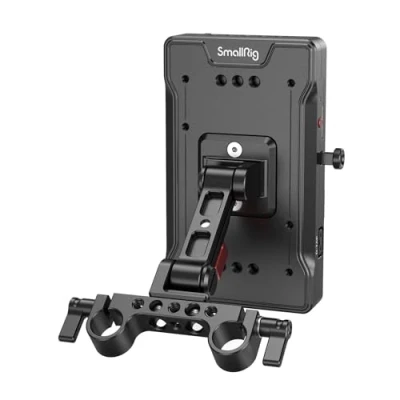 Obrázek SMALLRIG V Mount Battery Adapter Plate, deska adaptéru Napájecí rozdělovač s 15mm svorkou a nastavitelným ramenem, dodává se 8 V/12 V/14,2V D Tap, pro BMPCC for Sony Canon DSLR kamery 3204