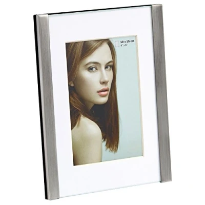 Obrázek walther design rám obrazu stříbrný 10 x 15 cm s paspartou, Mette portrétní IM015S