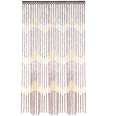 Obrázek JVL Tuscany Waves Design Hanging Wooden Beaded Door Curtain Screen, 90 x 180 cm by
