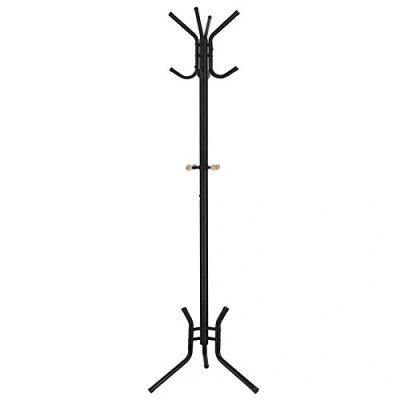 Obrázek SONGMICS Věšák na oblečení, 49 x 176 cm, 12 háčků, kabáty, klobouky, tašky, kov, černý RCR17B