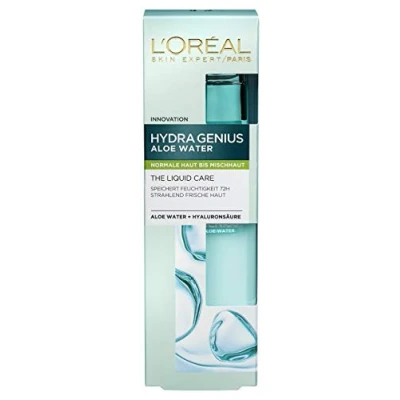 Obrázek L&#039;Oréal Paris Hydratační tekutina, Hydra Genius Aloe Water, hydratace a svěžest, pro normální až suchou pokožku, s Water kyselinou hyaluronovou, 70 ml