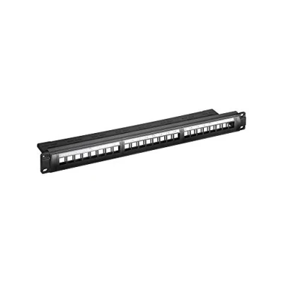 Obrázek Goobay 95743 Keystone Patch Panel 24 Port / 19 palců prázdný kryt pro Module 1 HE Distributerfeld Patchfeld Snap In System černý