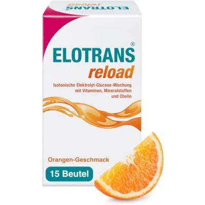 Obrázek ELOTRANS reload izotonická směs elektrolytů a glukózy doplněk stravy s hořčíkem, chloridem draselným, cholinem vitamíny B 1 x 15 sáčků