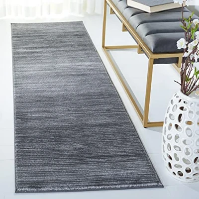 Obrázek SAFAVIEH Modern Teppich für Wohnzimmer, Esszimmer, Schlafzimmer Vision Collection, Kurzer Flor, Grau, 66 X 244 cm
