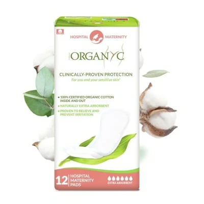 Obrázek Organyc: 100% certifikované těhotenské vložky z bio bavlny pro citlivou pokožku ideální první dny, balení po 12 ks