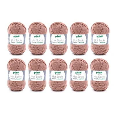 Obrázek Gründl Hot Socks Pearl uni pletená vlna (hebce měkká ponožková ze 75 % merino vlny, 20 polyamid, 5 kašmír, 50 g / 200 m, síla jehlic: 2,5 3, 10 x g), velbloudí, 40 37 11 cm