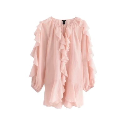 Obrázek Lindex WITH Flounces Blůza, Ženy, Velikost: 40/42, Light pink