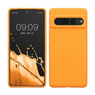 Obrázek kwmobile pouzdro kompatibilní s Google Pixel 7 Pro silikonové na mobil měkký povrch bezdrátové nabíjení Fruity Orange