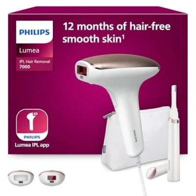 Obrázek Philips Přístroj na odstraňování chloupků Lumea IPL 7000 Series alternativa k laserovému 2 nástavce tělo a obličej, vč. korekčního zastřihovače (BRI921/00)
