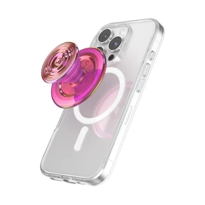 Obrázek PopSockets runder Telefongriff kompatibel mit MagSafe, Adapterring im Lieferumfang enthalten, Telefonhalter, kabelloses Laden Ripple Iridescent Absinthe