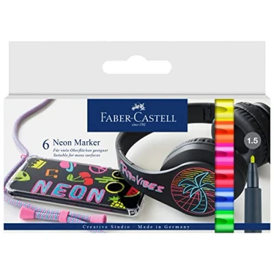 Obrázek FABER CASTELL 160806 Neon Marker, Layoutmarker, 6er Etui Multimarker