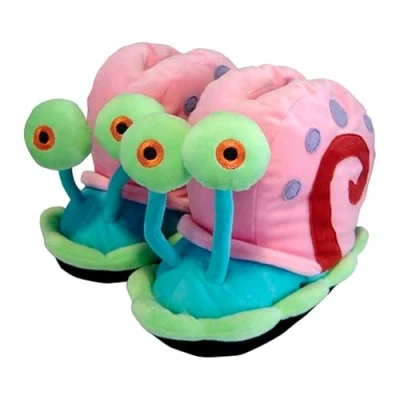 Obrázek United Labels SpongeBob s houbou 3D plyš Gary Slipper Pantofle Domácí obuv, vícebarevné