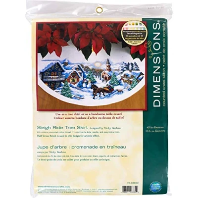 Obrázek Dimensions Sada křížkových tyčinek, Tree Skirt Sleigh Ride