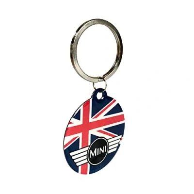 Obrázek Nostalgic Art Retro přívěsek na klíče, Ø 4 cm, mini Union Jack nápad dárek pro fanoušky Cooper doplňků, z kovu, vintage design