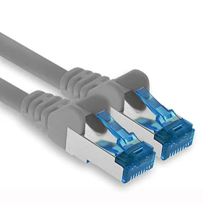 Obrázek 1aTTack.de propojovací kabel 5 m Ethernet, síť, Lan CAT6a (pro gigabitové sítě, router, Switch, modemy se vstupem RJ45 šedý)