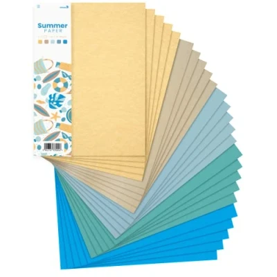 Obrázek Netuno 25x kreativní papír léto DIN A4 210 x 297 mm 5 barev tříděný pro kutily DIY sada karet tónovaný kreslicí mix dekorativní scrapbooking barevný s