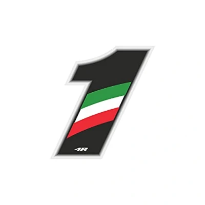 Obrázek 4R Quattroerre.it 13161 Startnummer 1 Aufkleber für Motorräder, Italien, 100 x 130 mm
