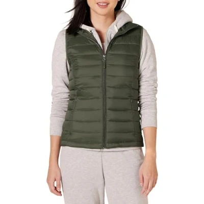 Obrázek Amazon Essentials Dámská lehká, voděodolná vyrovnávací vesta, skladná, olivově zelená, XL