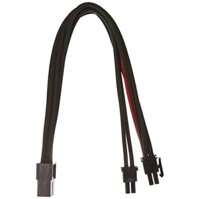 Obrázek SilverStone SST PP07 PCIBR napájecí kabel 25 cm 8pin na PCI E 6+2pin, černý/červený