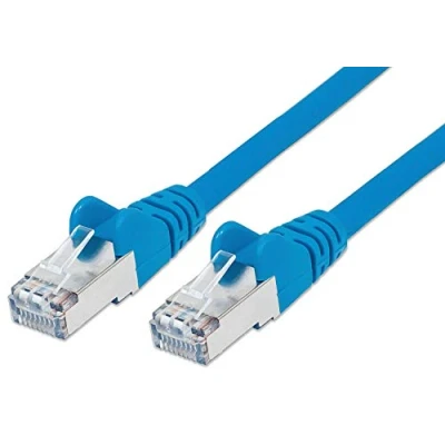 Obrázek PremiumCord Síťový kabel, Ethernet, LAN &amp; Patch kabel CAT6a, 10Gbit/s, S/FTP PIMF stínění, AWG 26/7, 100% Cu, rychle flexibilní a robustní RJ45, modrý, 0,25 m