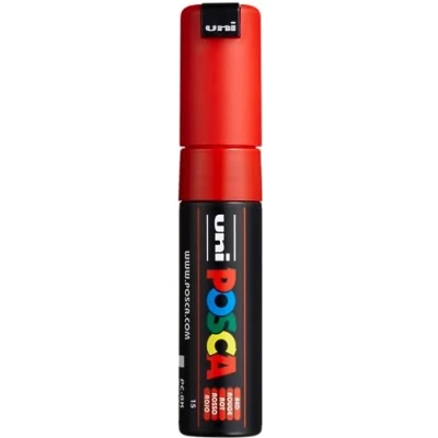 Obrázek Mitsubishi uni ball 182621 POSCA Marker PC 8K, s širokým klínovým hrotem, červený, 1 kus