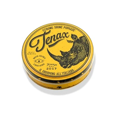 Obrázek Tenax Strong Shine Pomade, 125 ml, pomáda na vodní bázi pro muže propůjčuje velmi dobré držení a krásný lesk, vosk vlasy se snadno vymývatelným s osvěžující vůní