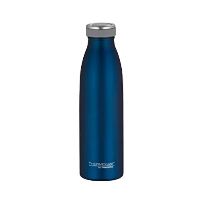 Obrázek TC Bottle 0,50 l, safírově modrá, termoláhev z ušlechtilé oceli, 12 h horká/24 studená, absolutně těsná do školy, kanceláře, od Thermes, přímo láhev na vodu odolná vůči sycení