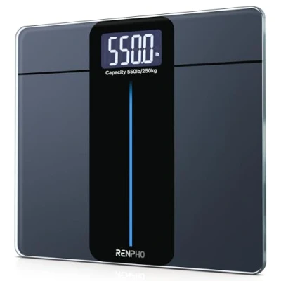 Obrázek RENPHO Personenwaage Digital Testsieger 2024, Max 250 kg, Waage Personen mit extrem hoher Tragkraft, Großer Plattform, LED Anzeige, Höchste Genauigkeit bis 50g, 33 x 30 cm, Core 1L