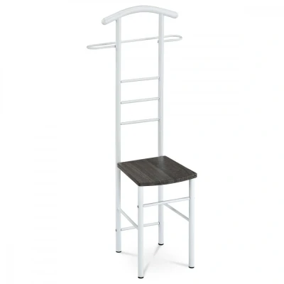 Obrázek Němý sluha, výška 119 cm, MDF dekor černý dub, kov bílý lak, nosnost 90 kg 81870 WT
