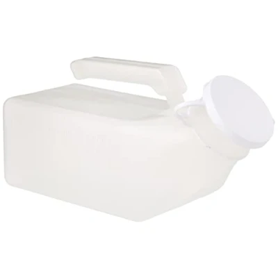 Obrázek Homecraft pisoár pro muže, průhledný plast, životní pomůcky, víko zabraňuje rozlití, přenosná láhev na moč, kliniky a nemocnice, 33 oz