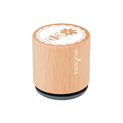 Obrázek Woodies Stempel Topf mit Blume, Holz, 3,4 x 3,5 cm