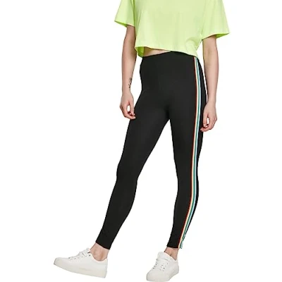 Obrázek Urban Classics Dámské legíny Multicolor Side Taped Leggings, k dostání v černé, velikosti XS až 5XL, černá