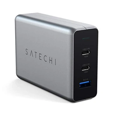 Obrázek SATECHI 100W USB C PD kompaktní nabíječka GaN (výkonná technologie GaN) Pro M2/ M1 MacBook Pro/Air, iPad iPhone 16/16 Pro, 15 Max/15 Pro/15/15 Plus