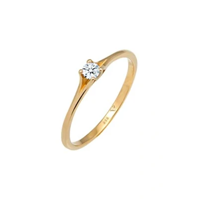 Obrázek Elli DIAMONDS prsten dámský zásnubní vintage s diamantem (0,06 ct.) ze žlutého zlata 585, Žluté zlato, Diamant