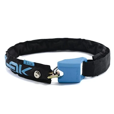 Obrázek Hiplok LITE, řetězový zámek, unisex, BLACK / CYAN, 75 cm obvod zámku
