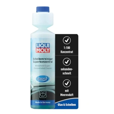 Obrázek LIQUI MOLY Čistič ostřikovačů čelního skla Superkoncentrát Ocean, č. výr. 21708 I 250 ml Koncentrát s mořskou vůní pro rychlé čištění poměr míchání 1: 100