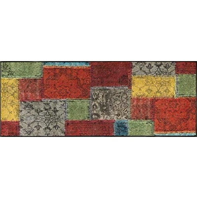Obrázek wash+dry Rohožka Vintage Patches 75 x 190 cm, vnitřní a vnější použití, lze prát