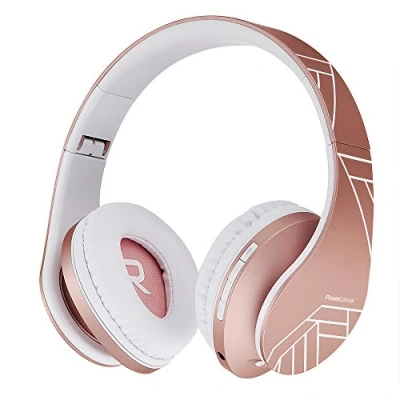 Obrázek PowerLocus Dětská sluchátka, Bluetooth s omezením hlasitosti 85 dB, skládací taškou, bezdrátová sluchátka přes uši a kabel mikrofonem režim microSD pro mobilní telefon, PC, tablet