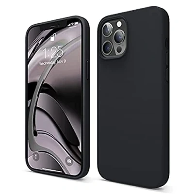 Obrázek elago Liquid Silicone Case kompatibilní s iPhone 12 Pro Max pouzdro (6,7&quot;), vysoce kvalitní silikon, ochrana mobilu na mobilní telefon: 3vrstvá struktura ochranné (černé)