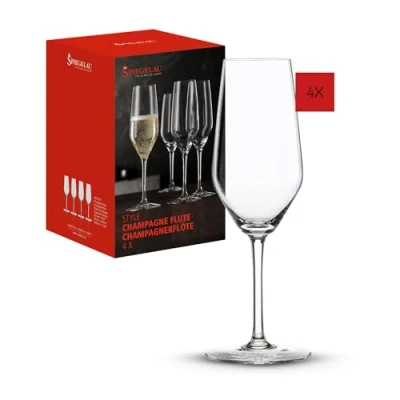 Obrázek Spiegelau 4dílná sada flétny na šampaňské, sklenice sekt, křišťálové sklo, 240 ml, Styl, 4670187