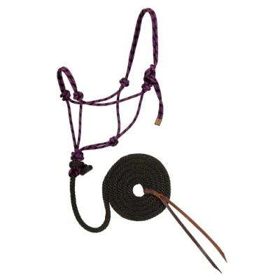 Obrázek Weaver Leather Diamond Braid ohlávka a vodítko, fialový jazz/černý