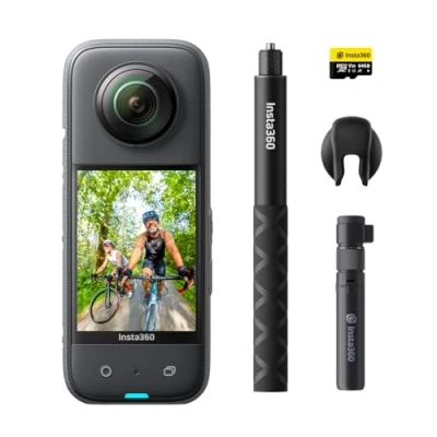 Obrázek Insta360 X3 Creator sada: vodotěsná akční kamera 360 s 1,27 cm (1/2 palce), 48 MP senzorů, 5,7 K Active HDR video, 72 fotografií, 60 fps Me, 5,8 (2,3&quot;) dotykový displej a další