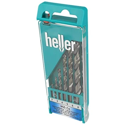 Obrázek Heller Tools 990 HSS Co vrták z ušlechtilé oceli, zlatá metalíza, 6dílná Ø 2 8 mm, do kovu, nerezové oceli kovový 80 aku šroubovák, kobaldový