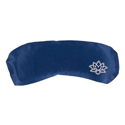 Obrázek Bodhi Měkký polštář pod oči s náplní levandulového lněného semínka oční maska na jógu, relaxaci a meditaci potah z mako saténu nebo hedvábí wellness pro domácnost (mako satén, tmavě modrá)