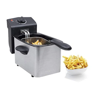 Obrázek Tristar Fritéza z ušlechtilé oceli s objemem 2 litry, funkce studené zóny a nastavitelným termostatem do 190 C, FR 6919, stříbrná