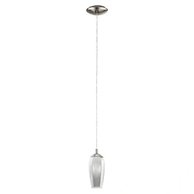 Obrázek EGLO závěsné svítidlo Farsala, 1 plamenná závěsná lampa, z kovu, kouřové sklo, granulové krystaly, lampa na jídelní stůl v matně niklu, černá průhledná, do obývacího pokoje, objímka G9
