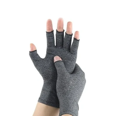 Obrázek INF Kompressionshandschuhe gegen Arthritis, Athrose Handschuhe, Handbandage für Sehnenscheidenentzündung und Arthritis (Größe S) Grau