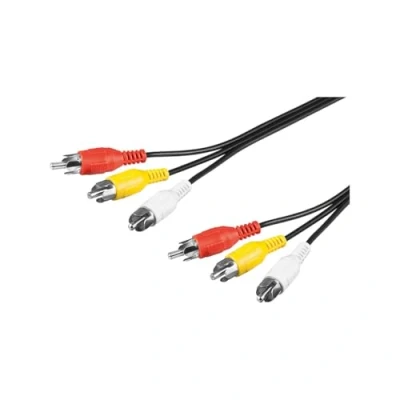Obrázek Goobay 50381 kompozitní kabel Cinch 2m / 3x konektor na RCA stíněný Subwoofer Blu Ray zesilovač HiFi 2 m černý